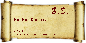 Bender Dorina névjegykártya